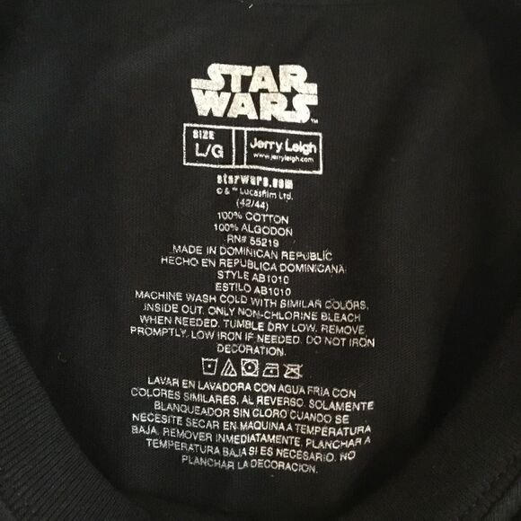 Star Wars Black T-Shirt, Men’s LG - Picture 5 of 5